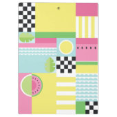 夏のカラフルモザイク、スイカのキウイフルーツ クリップボード (裏面)