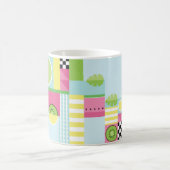 夏のカラフルモザイク、スイカのキウイフルーツ コーヒーマグカップ (中央)