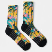 夏のカラフルヤシの木のパターン ソックス (右)