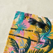 夏のカラフルヤシの木のパターン ビーチタオル (インサイチュ)