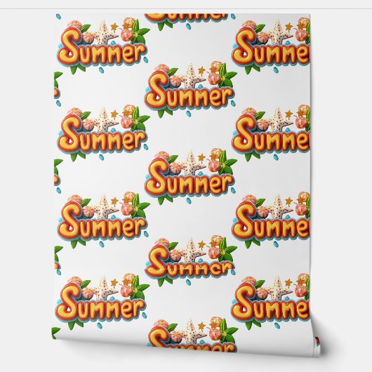 夏のカラフル文字とビーチ 壁紙 (ほどく)