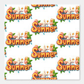 夏のカラフル文字とビーチ 壁紙 (正面)