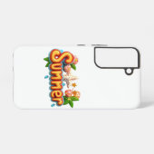 夏のカラフル文字とビーチ SAMSUNG GALAXYケース (裏面横)