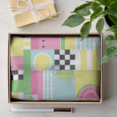 夏のカラフル果実モザイク模様 薄葉紙 (ギフト)