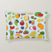 夏のカラフル果実模様 アクセントクッション (正面)