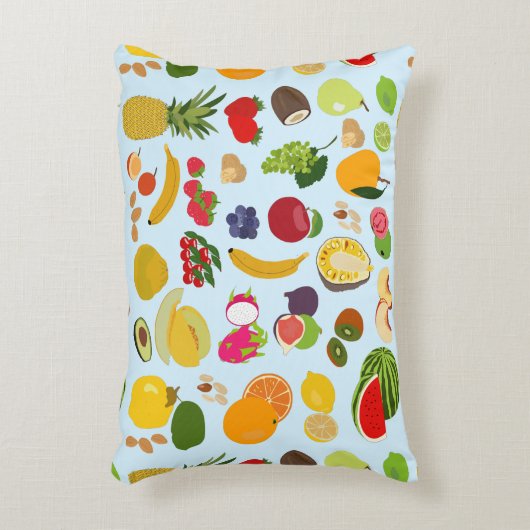 夏のカラフル果実模様 アクセントクッション (正面(垂直))