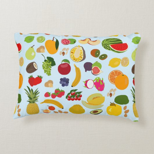 夏のカラフル果実模様 アクセントクッション (裏面)