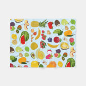 夏のカラフル果実模様 フリースブランケット (正面(横))