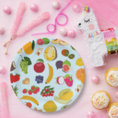 夏のカラフル果実模様 ペーパープレート (パーティー)