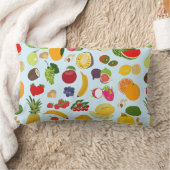夏のカラフル果実模様 ランバークッション (ブランケット)