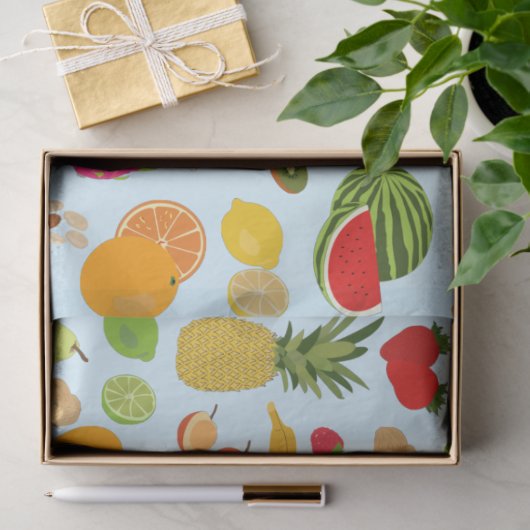 夏のカラフル果実模様 薄葉紙 (ギフト)