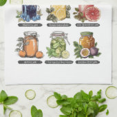 夏のカラフル水色フルーツジャムメイソンジャー キッチンタオル (折り畳み)