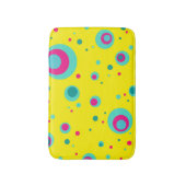 夏のカラフル泡ドット黄色の新鮮なパターン バスマット (正面縦)