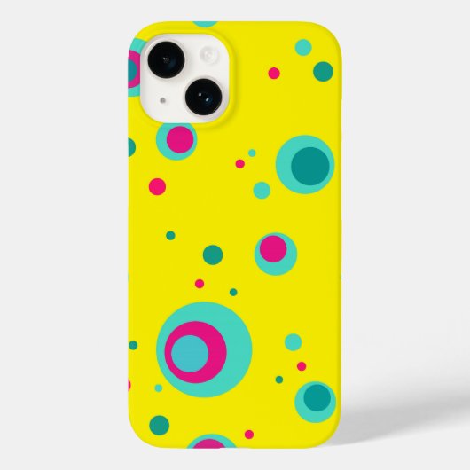 夏のカラフル泡ドット黄色の新鮮なパターン Case-Mate iPhoneケース (裏面)