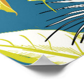 夏のカラフル熱帯葉林のと果物  ポスター (角)