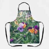 夏のカラフル田舎庭のパンジー エプロン (正面)