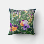 夏のカラフル田舎庭のパンジー クッション (裏面)