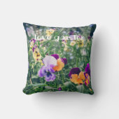 夏のカラフル田舎庭のパンジー クッション (正面)