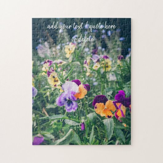 夏のカラフル田舎庭のパンジー ジグソーパズル (縦)