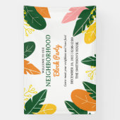 夏のカラフル近所のブロックパーティー 横断幕 (縦)