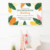 夏のカラフル近所のブロックパーティー 横断幕 (インサイチュ)