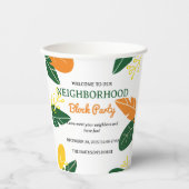 夏のカラフル近所のブロックパーティー 紙コップ (正面)