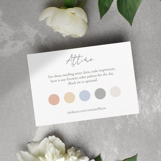 夏のカラードット結婚の衣装ドレスコード エンクロージャーカード