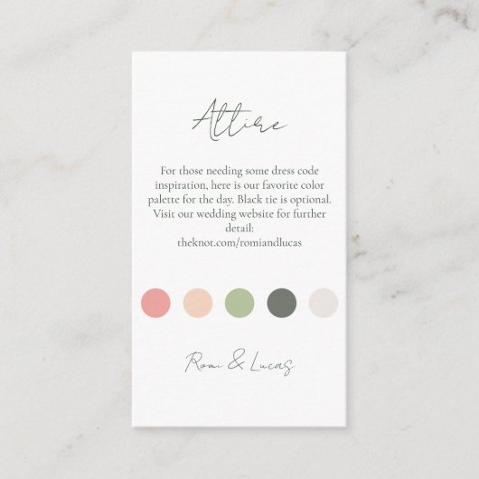 夏のカラードット結婚の衣装ドレスコード エンクロージャーカード (正面)