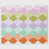 夏のカラーパターンダイヤモンド ラッピングペーパー (フラット)
