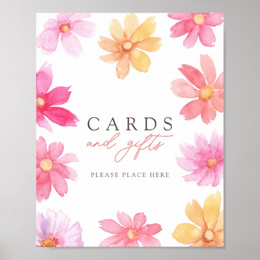 夏のカード鮮やか&ギフト赤ちゃんシャワーのサイン ポスター (正面)