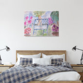 夏のガーデンベンチ キャンバスプリント (インサイチュ (寝室))