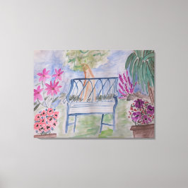 夏のガーデンベンチ キャンバスプリント