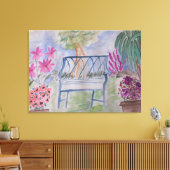 夏のガーデンベンチ キャンバスプリント (インサイチュ (リビング))