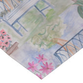 夏のガーデンベンチ ショートテーブルランナー (コーナー)