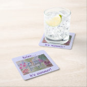 夏のガーデンベンチ スクエアペーパーコースター (インサイチュ)