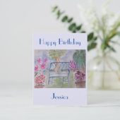 夏のガーデンベンチ ポストカード (スタンド正面)