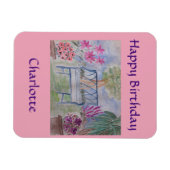 夏のガーデンベンチ マグネット (横)