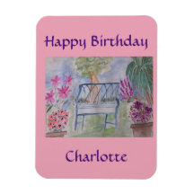 夏のガーデンベンチ