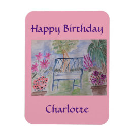 夏のガーデンベンチ マグネット