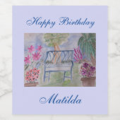 夏のガーデンベンチ ワインラベル (シングルラベル)