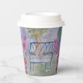 夏のガーデンベンチ 紙コップ