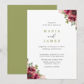 夏のガーデン水彩花の結婚式 招待状 (正面/裏面)
