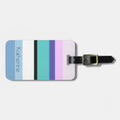 夏のガーリーな人魚によってインスパイアストライプなカラフル ラゲッジタグ (正面横)