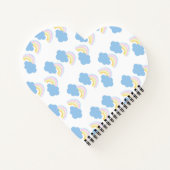 夏のキッズ虹と雲のパターン ノートブック (裏面)