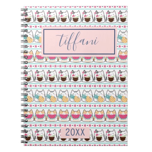 夏のキティ猫スパイラル写真帳 ノートブック (正面)