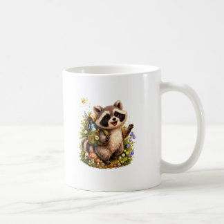 夏のキャンプのアライグママグカップ – かわいい森の探検家 コーヒーマグカップ