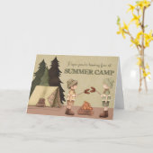 夏のキャンプ考えるの皆さん、男の子キャンパー カード (黄色い花)