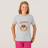 夏のキュートタイガー キッズTシャツ Tシャツ (正面フル)