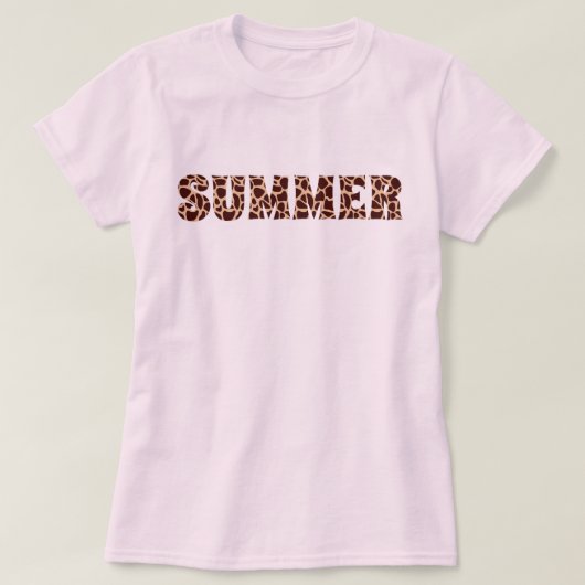 夏のキリンのプリント Tシャツ (デザイン正面)