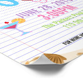 夏のクラスのプールパーティー学校の終わり ポスター (角)